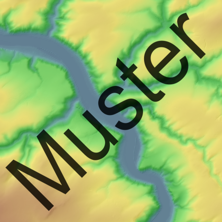 Präsentationsgrafik Digitales Geländemodell Gitterweite 25m DGM25 (Ausschnitt)