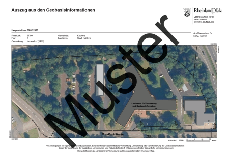 Liegenschaftskarte mit Orthofoto (Auszug)