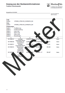 Punktliste Höhenfestpunkte des vermessungstechnischen Raumbezugs (Auszug)