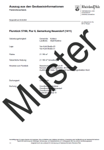 Flurstücksnachweis (Auszug)