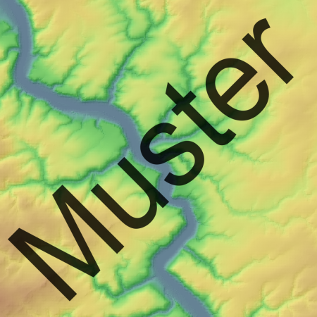 Präsentationsgrafik Digitales Geländemodell Gitterweite 50m DGM50 (Ausschnitt)