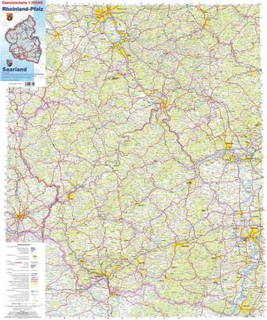 Übersichtskarte Rheinland-Pfalz und Saarland 1:250 000 (Kartenblatt)
